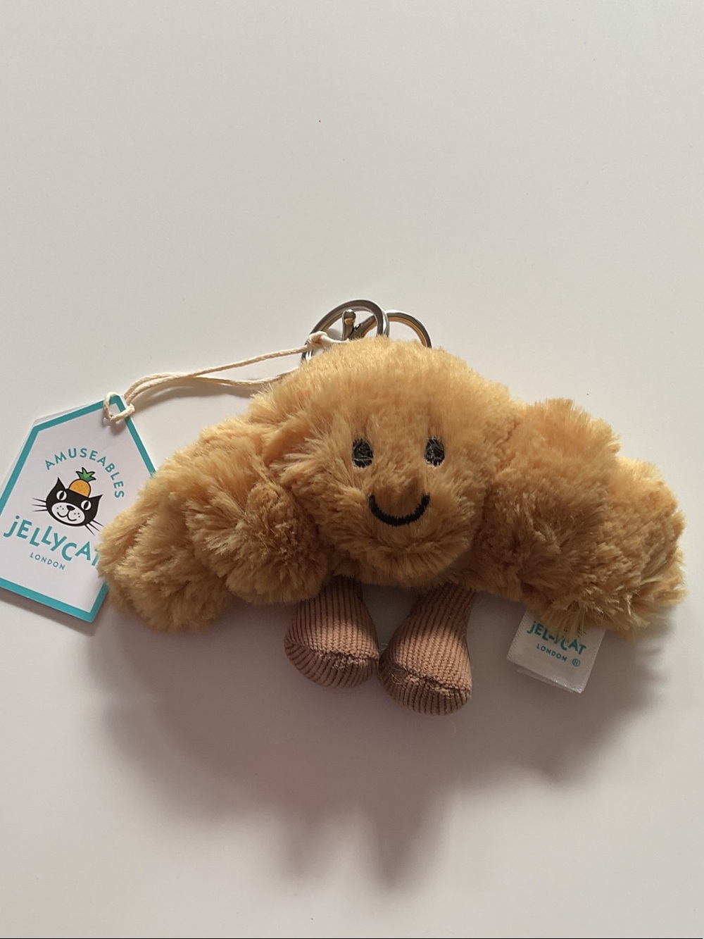 Jellycat Golden Croissant Plush Keychain - Brown Legs